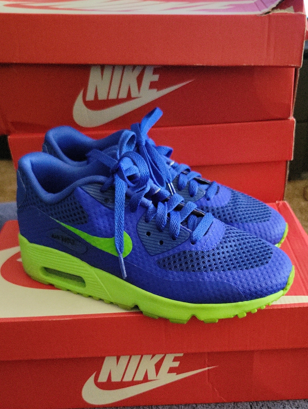 Nike Royal Blue & Volt Green Air Max Running Shoes